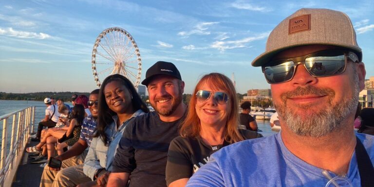 On a water taxi at WordCamp US 2023