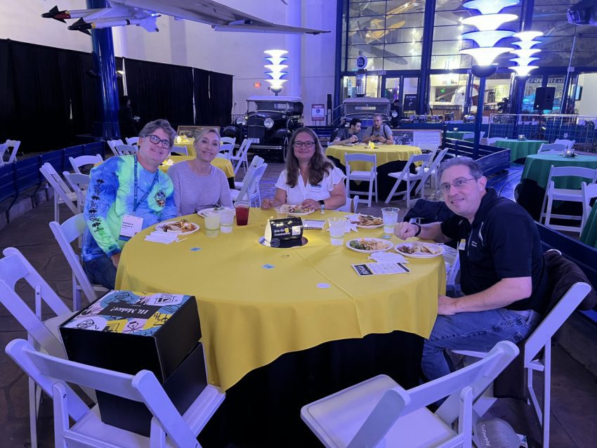 Foster, Katie, Ann Marie and Philip at the GoDaddy party.