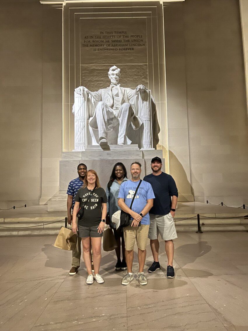 Maestro, Winstina, Marcus, Adam and I at the Lincoln Memorial