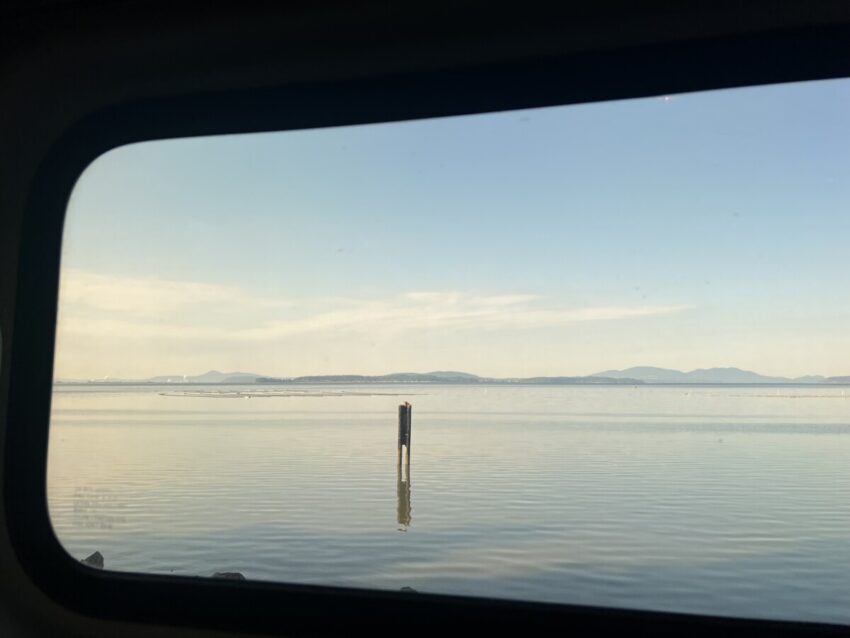 The view from a train between Seattle and Vancouver, BC.